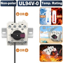 Comutator izolator DC fotovoltaic STVP-40X4B, 4 Poli, 32A, 1200V DC, pentru panouri solare PV